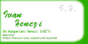 ivan henczi business card